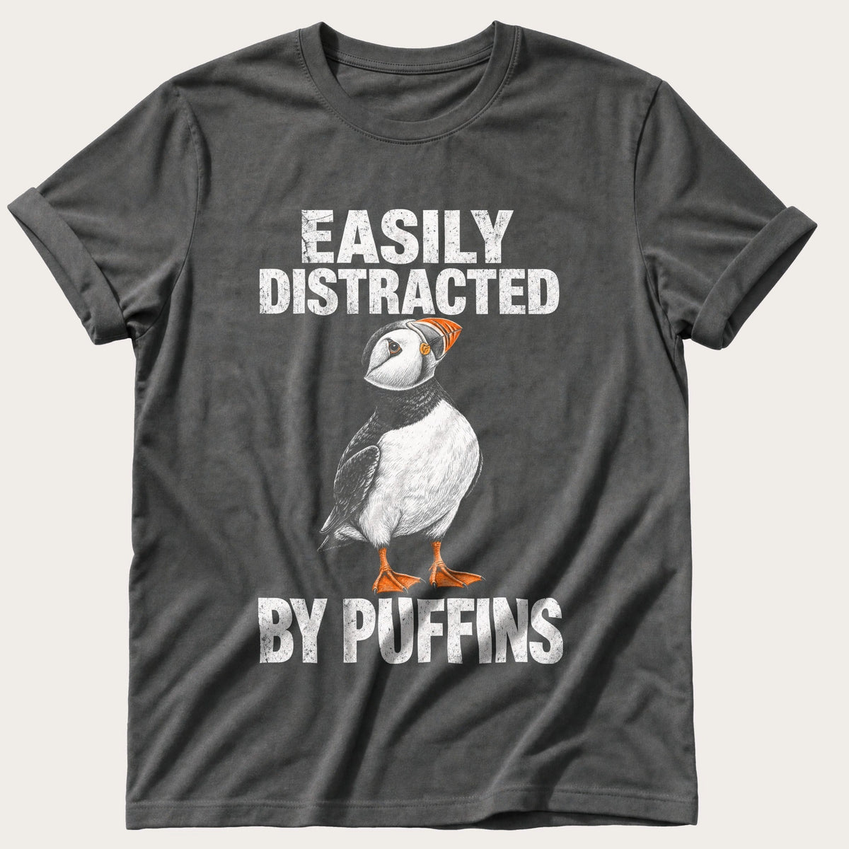 Distracted By Puffins — Pepper Comfort Colors tee
