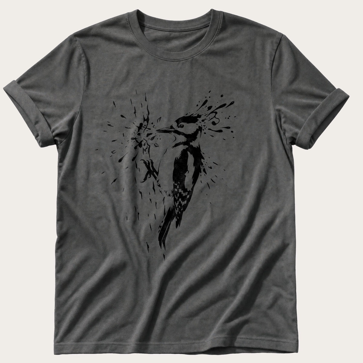 Drumming Woodpecker — Pepper Comfort Colors tee