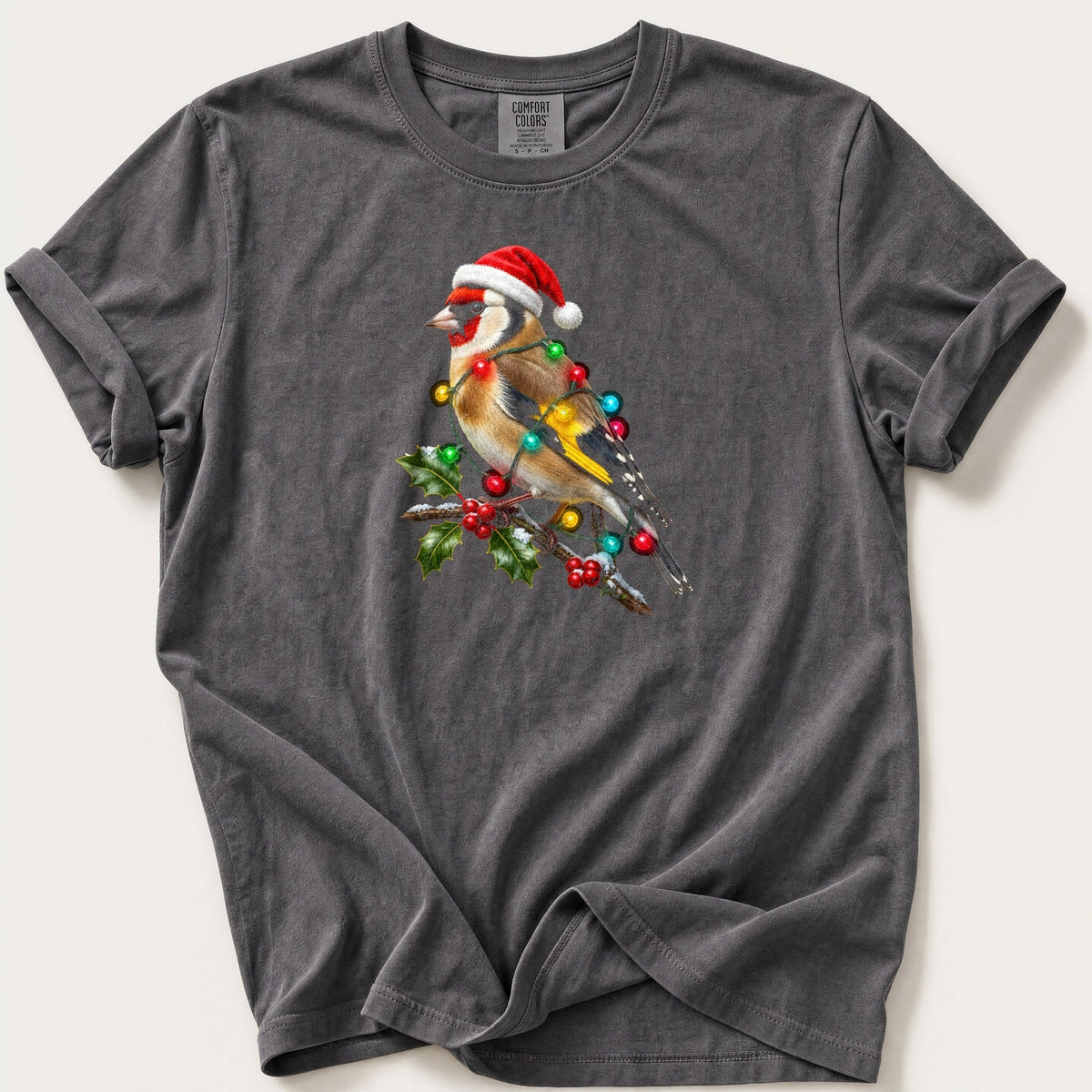 Fairy Light Goldfinch — Pepper Comfort Colors tee