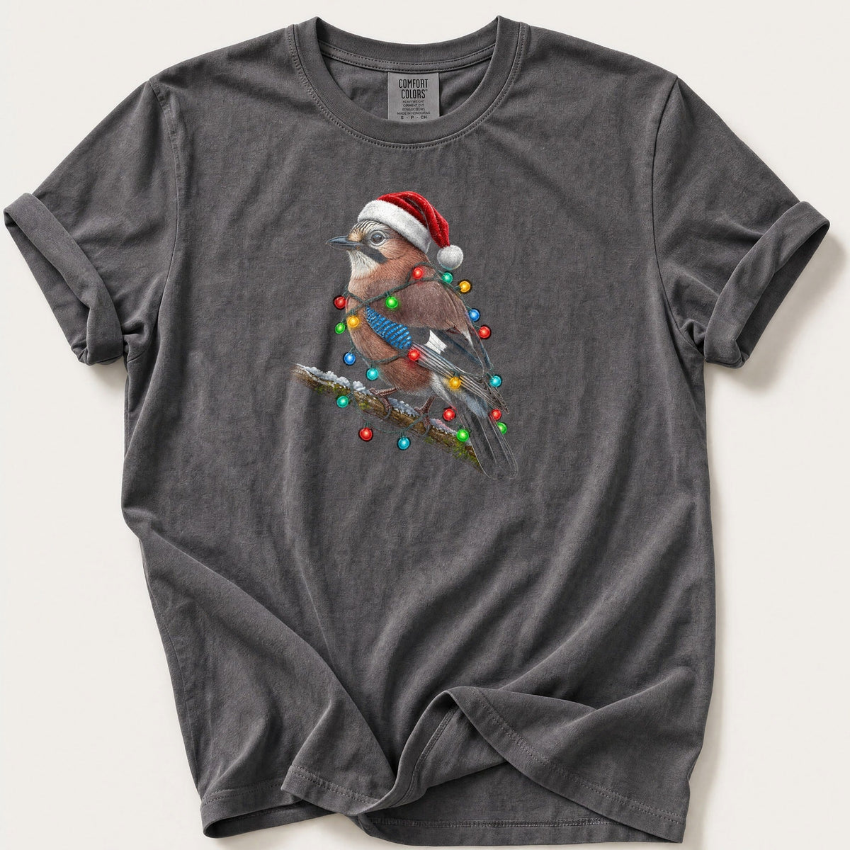 Fairy Light Jay — Pepper Comfort Colors tee