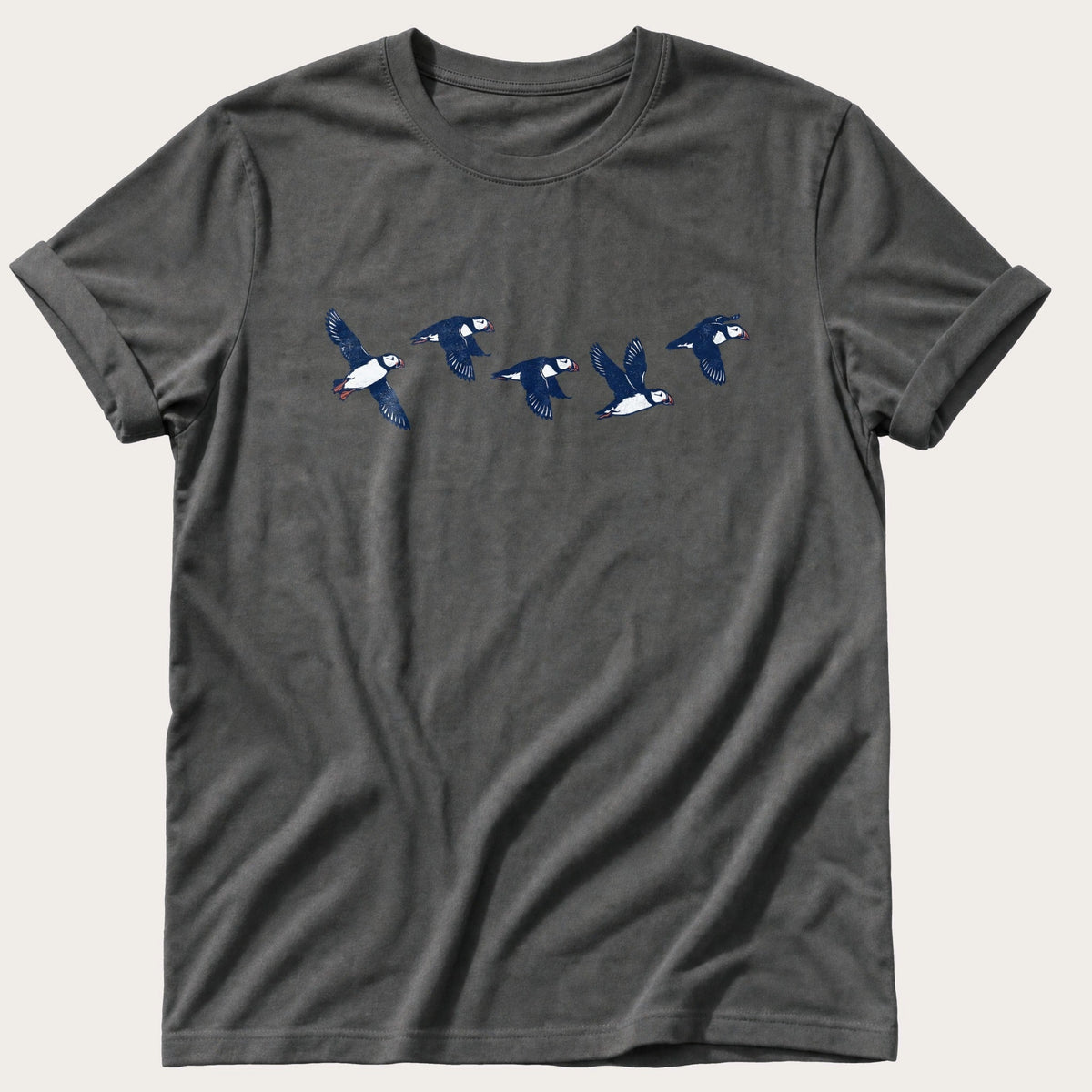 Flying Puffins 5 — Pepper Comfort Colors tee