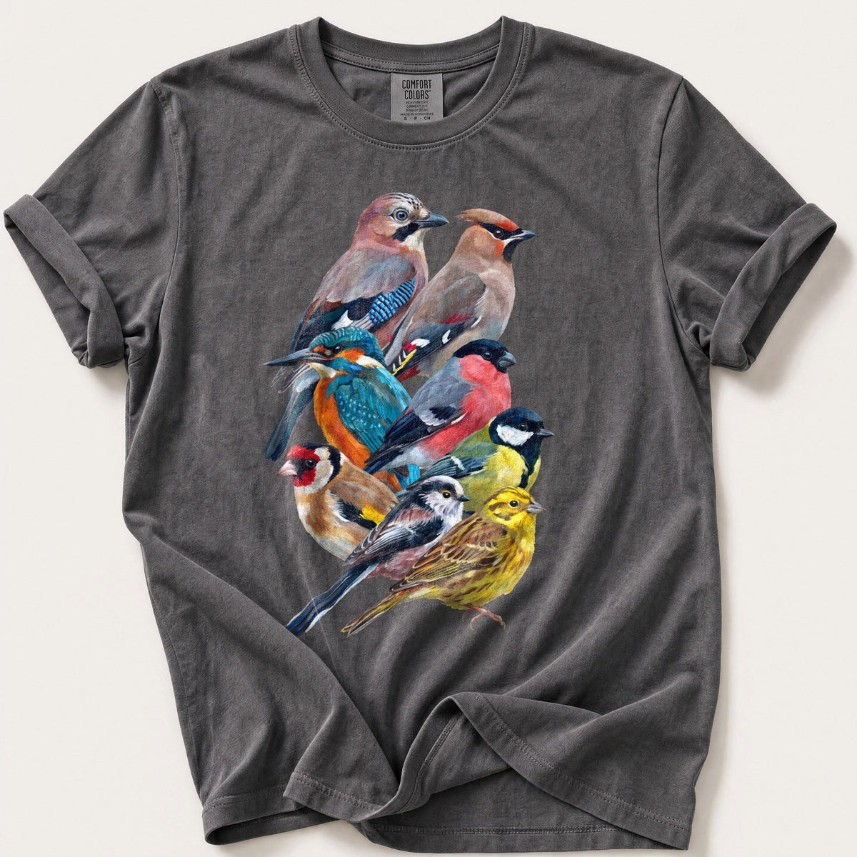 Garden Birds Of Britain — Pepper Comfort Colors tee