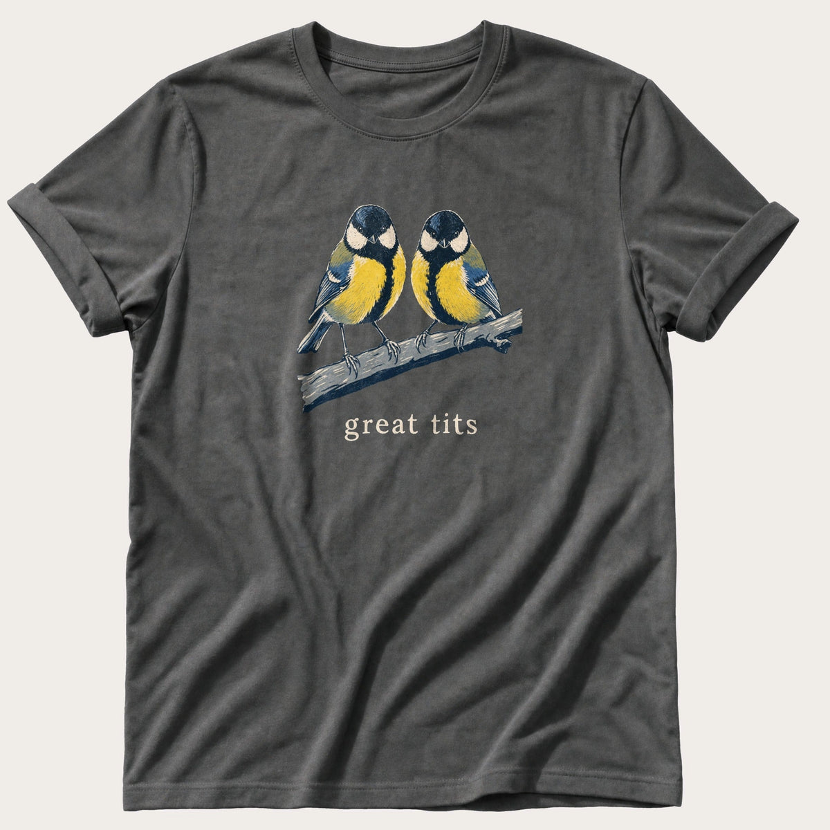 Great Tits — Pepper Comfort Colors tee