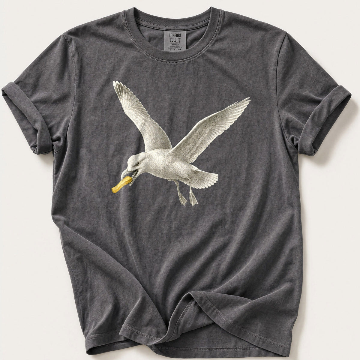 Gull With A Chip — Pepper Comfort Colors tee