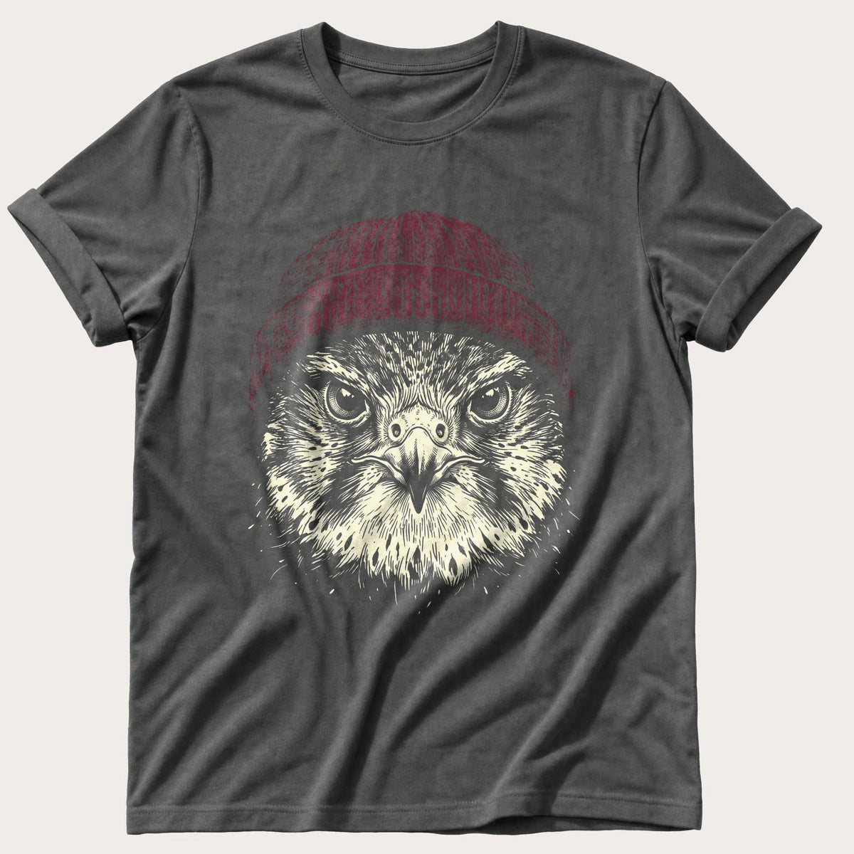 Hawk Beanie 44 — Pepper Comfort Colors tee