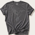 Hummingbird Line Art — Pepper Comfort Colors tee
