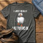 I Just Like Puffins — Pepper Comfort Colors tee