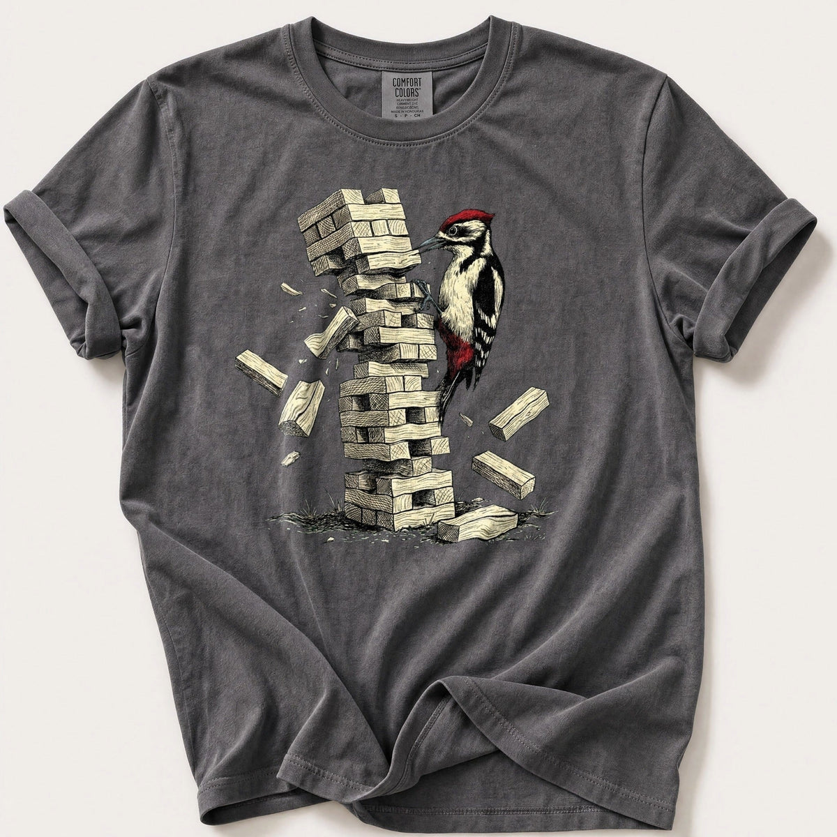 Jenga Champion — Pepper Comfort Colors tee