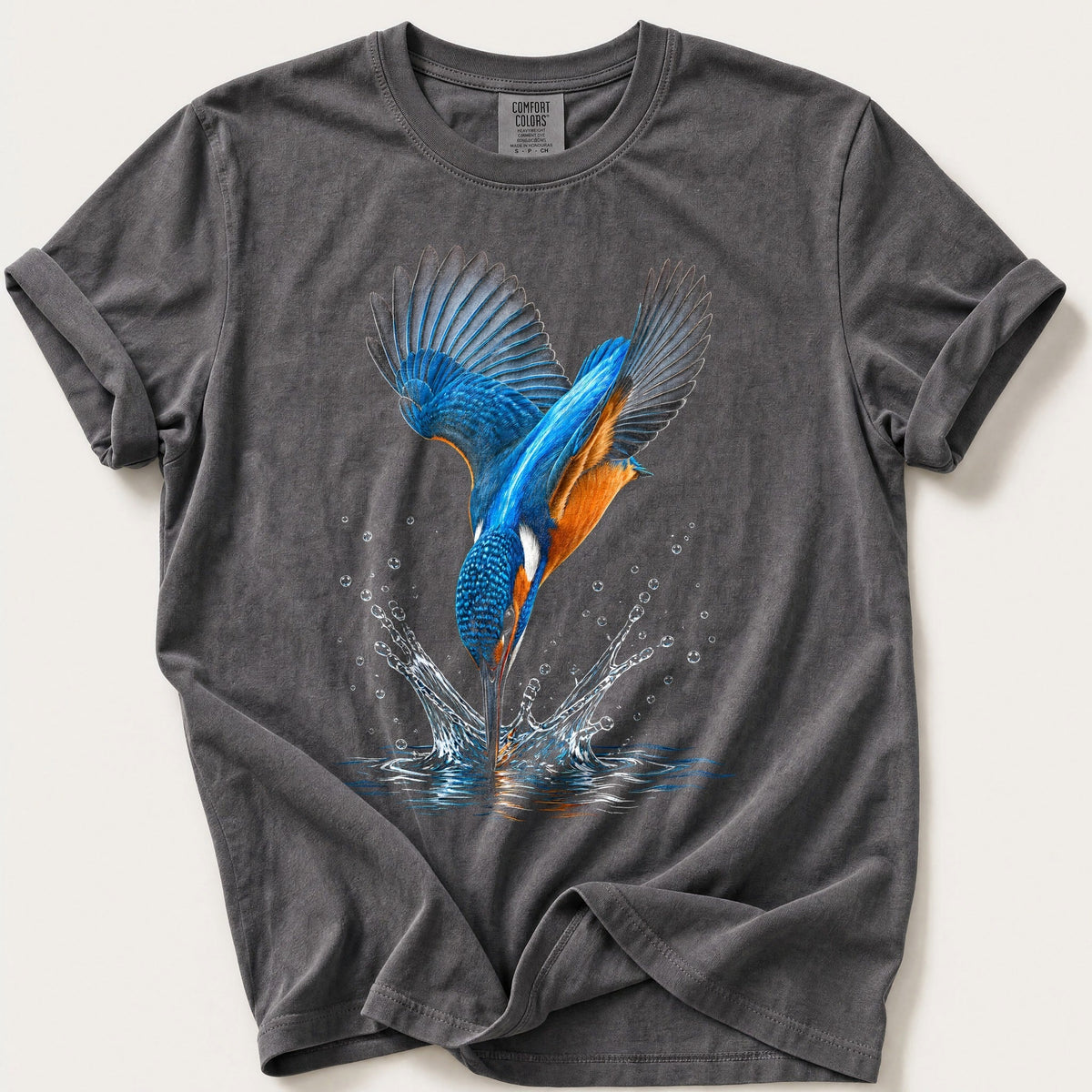 Kingfisher Splashdown — Pepper Comfort Colors tee