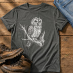 Mono Owl Print — Pepper Comfort Colors tee
