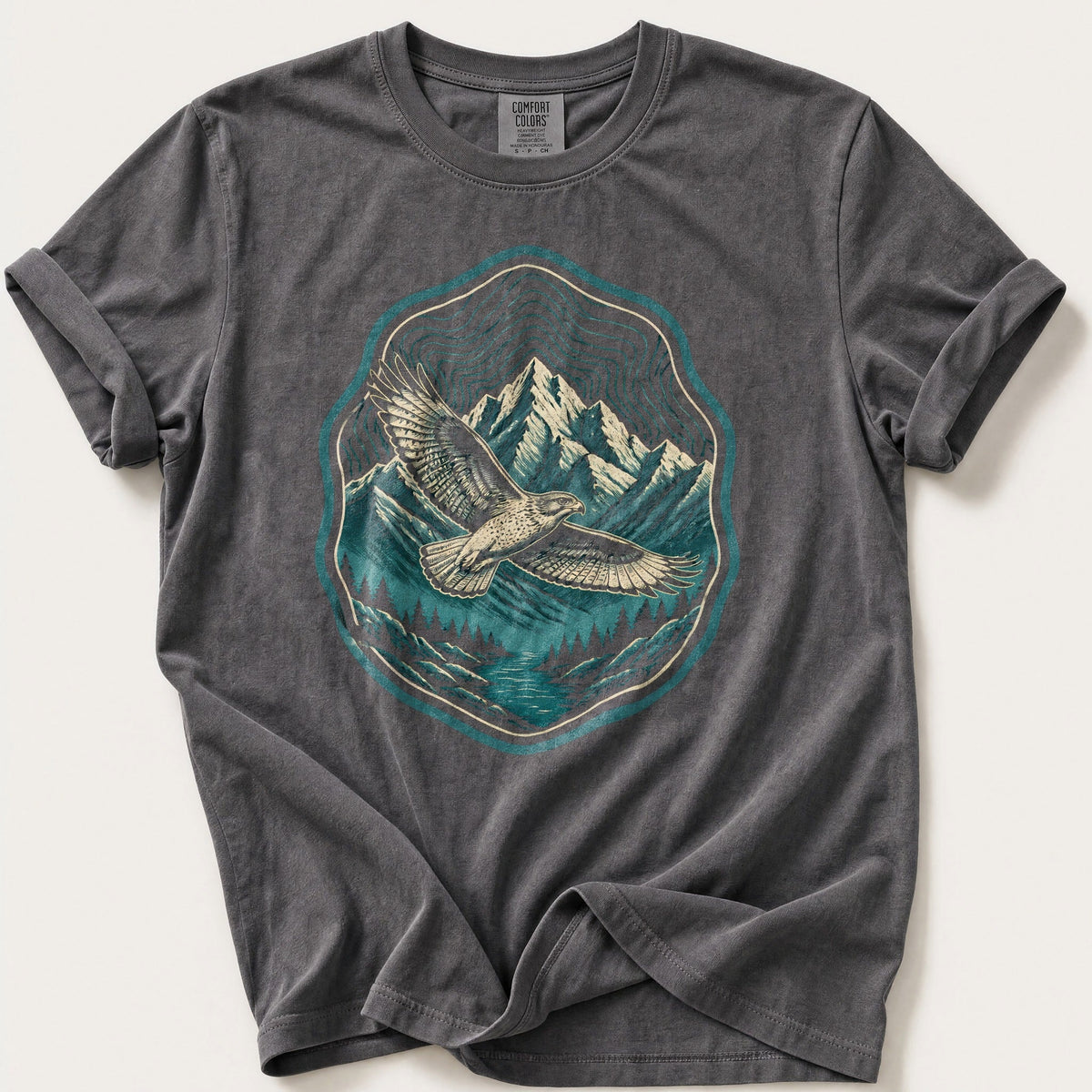 Mountain Hawk — Pepper Comfort Colors tee