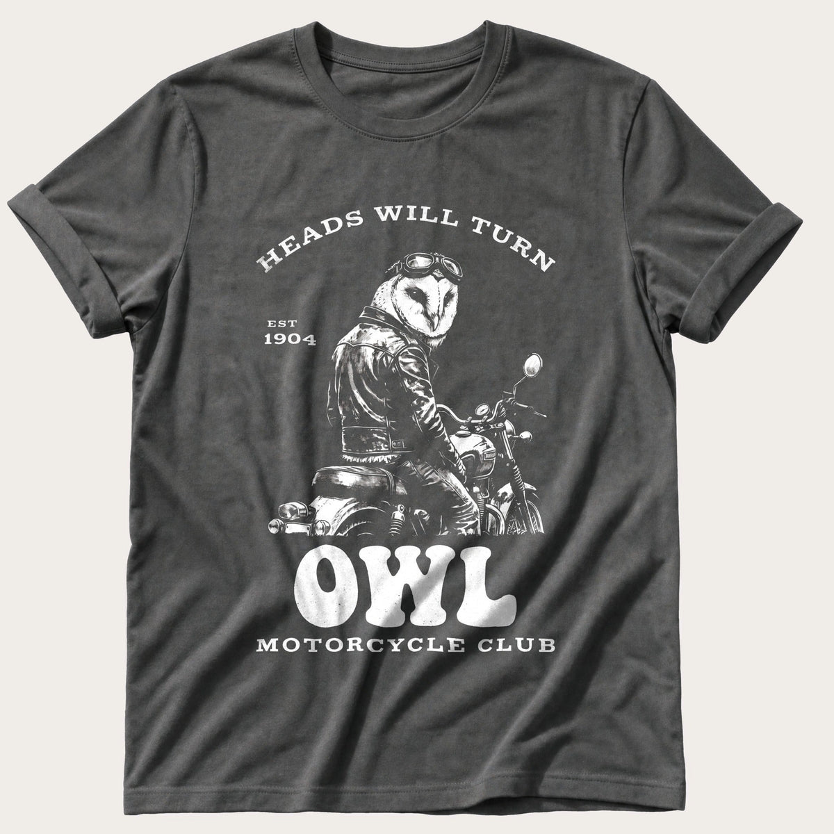 Night Rider Owl — Pepper Comfort Colors tee