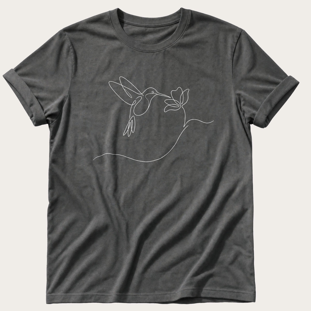 One Line Hummingbird — Pepper Comfort Colors tee