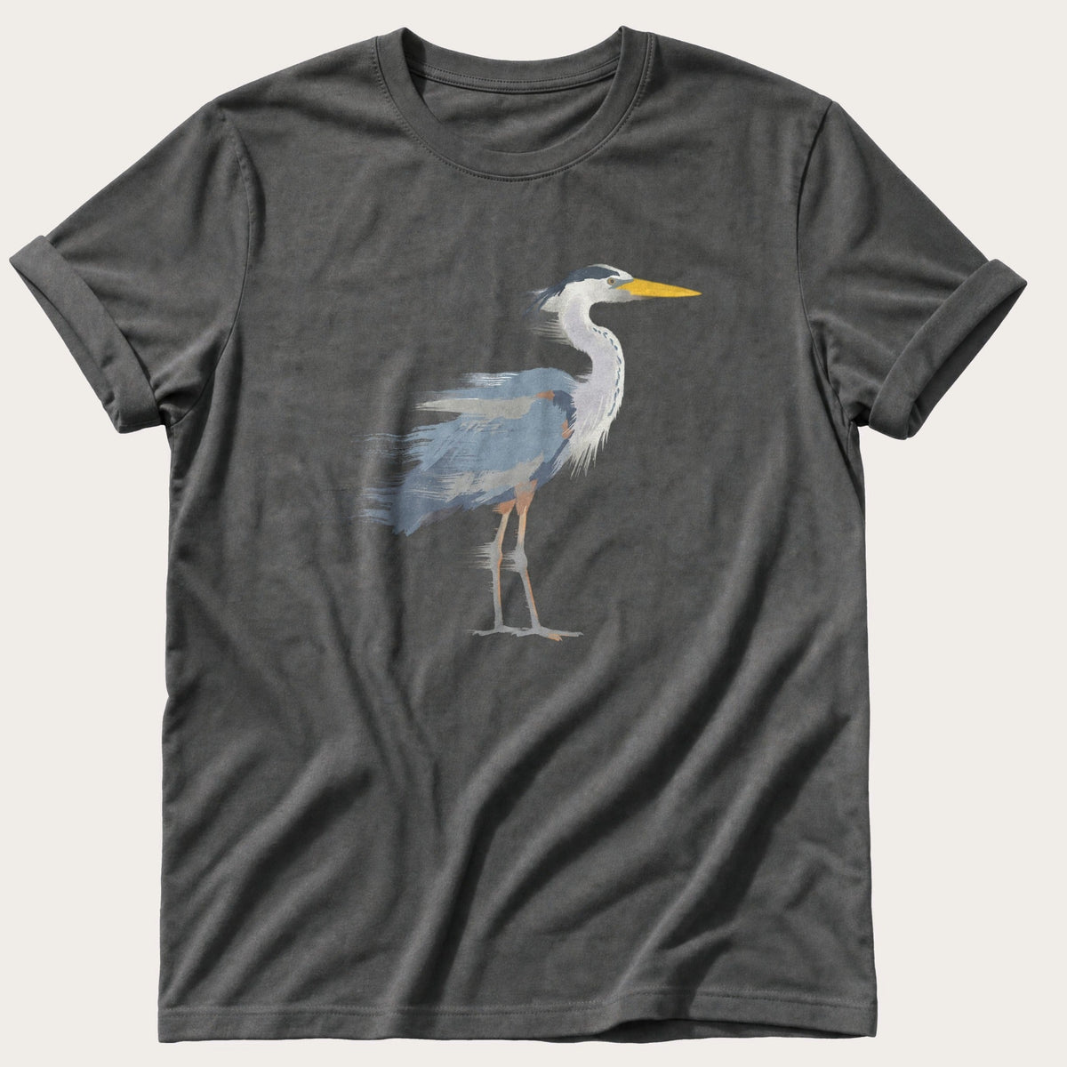 Painted Heron — Pepper Comfort Colors tee