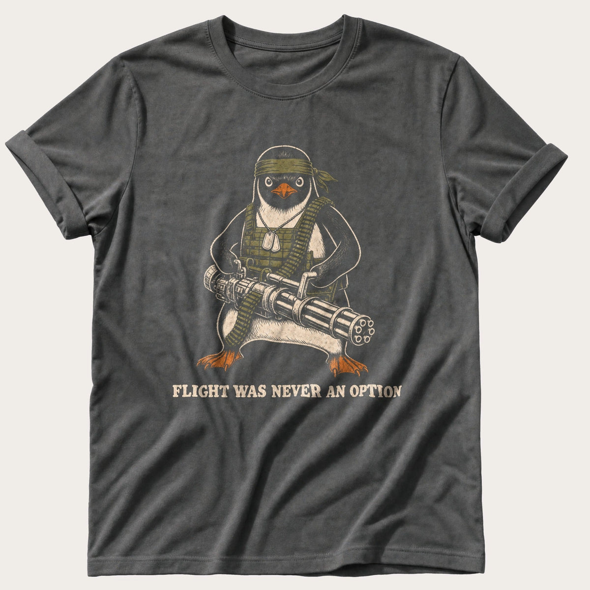 Penguin With A Minigun — Pepper Comfort Colors tee