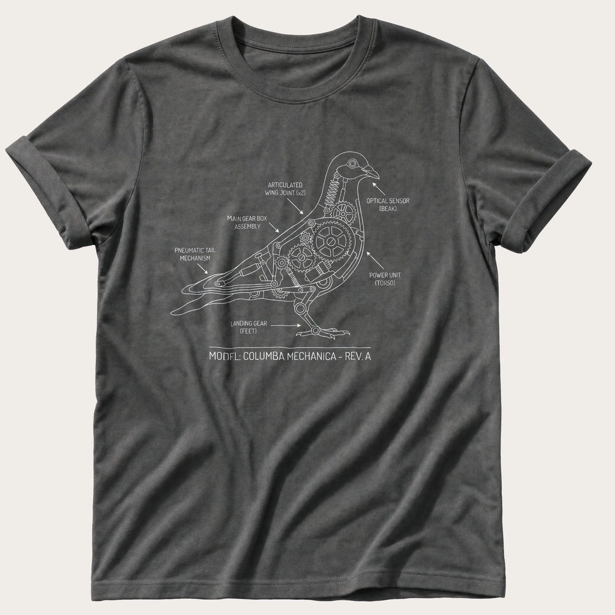 Pigeon Blueprint — Pepper Comfort Colors tee