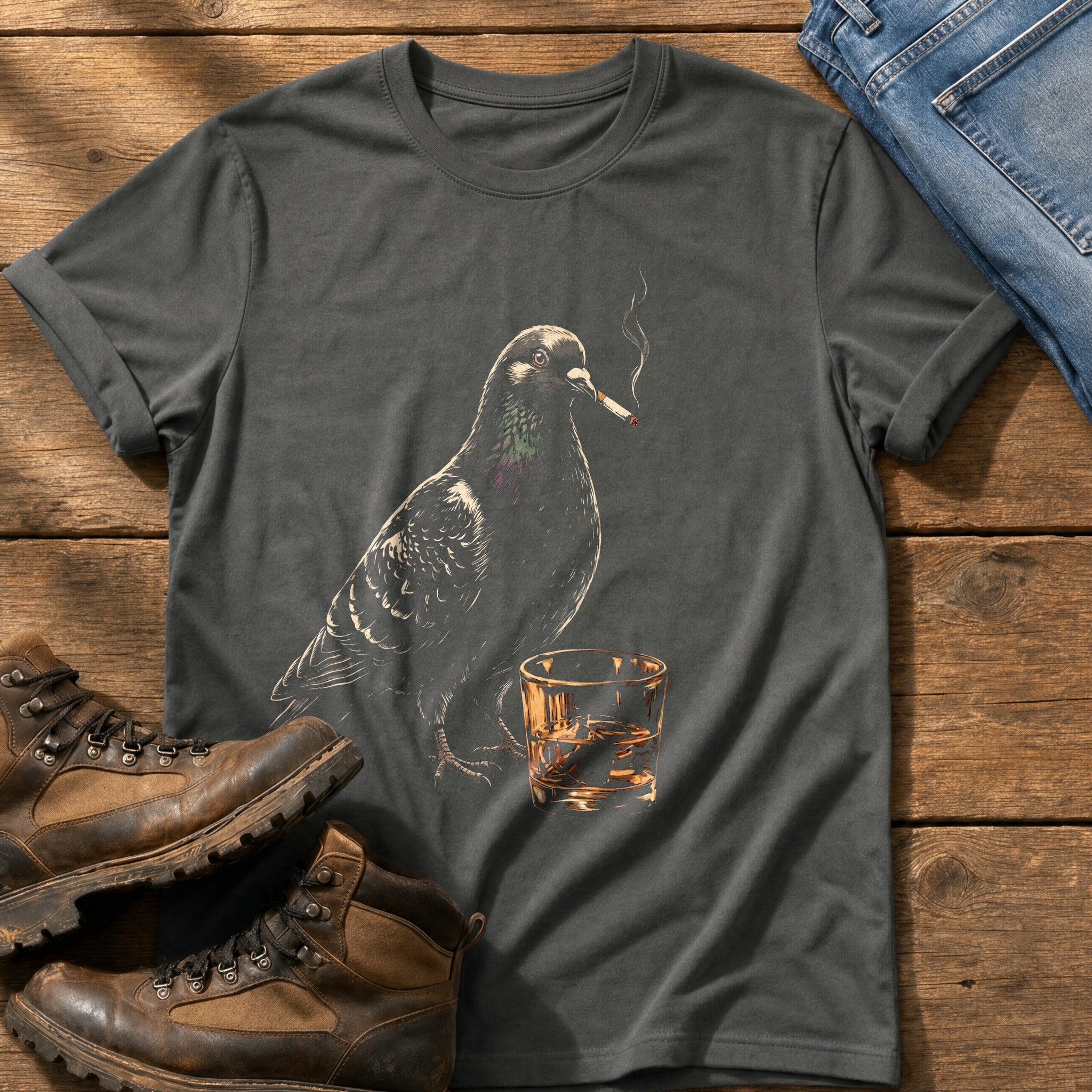 Pigeon On The Lash — Pepper Comfort Colors tee