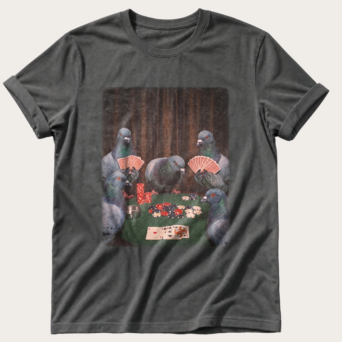 Pigeon Poker Night — Pepper Comfort Colors tee