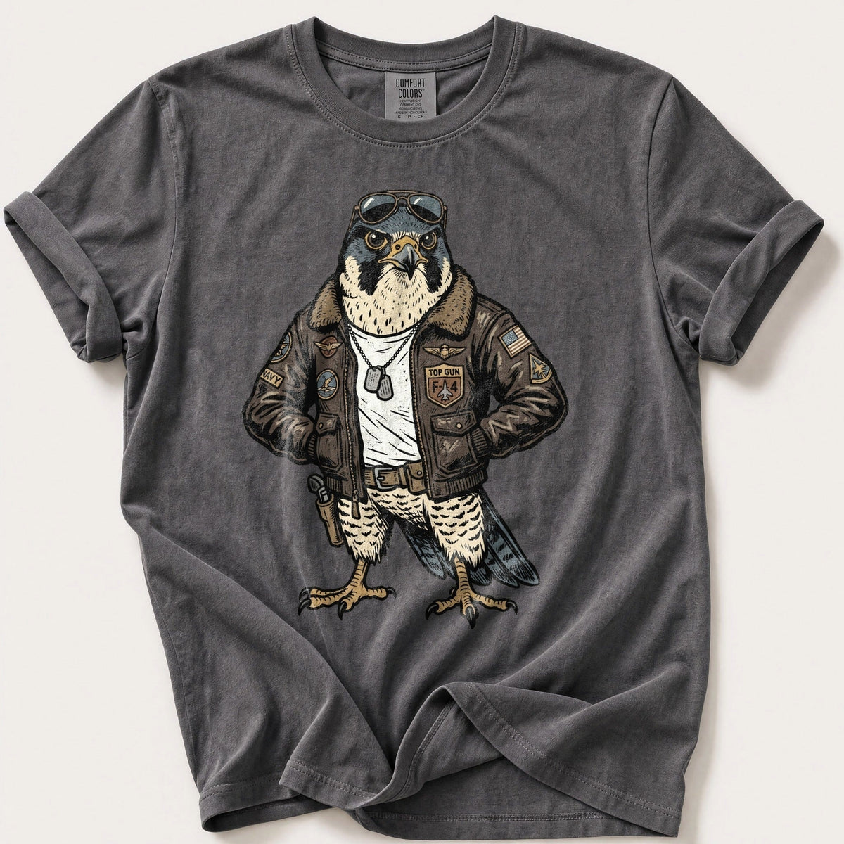 Pilot Hawk — Pepper Comfort Colors tee