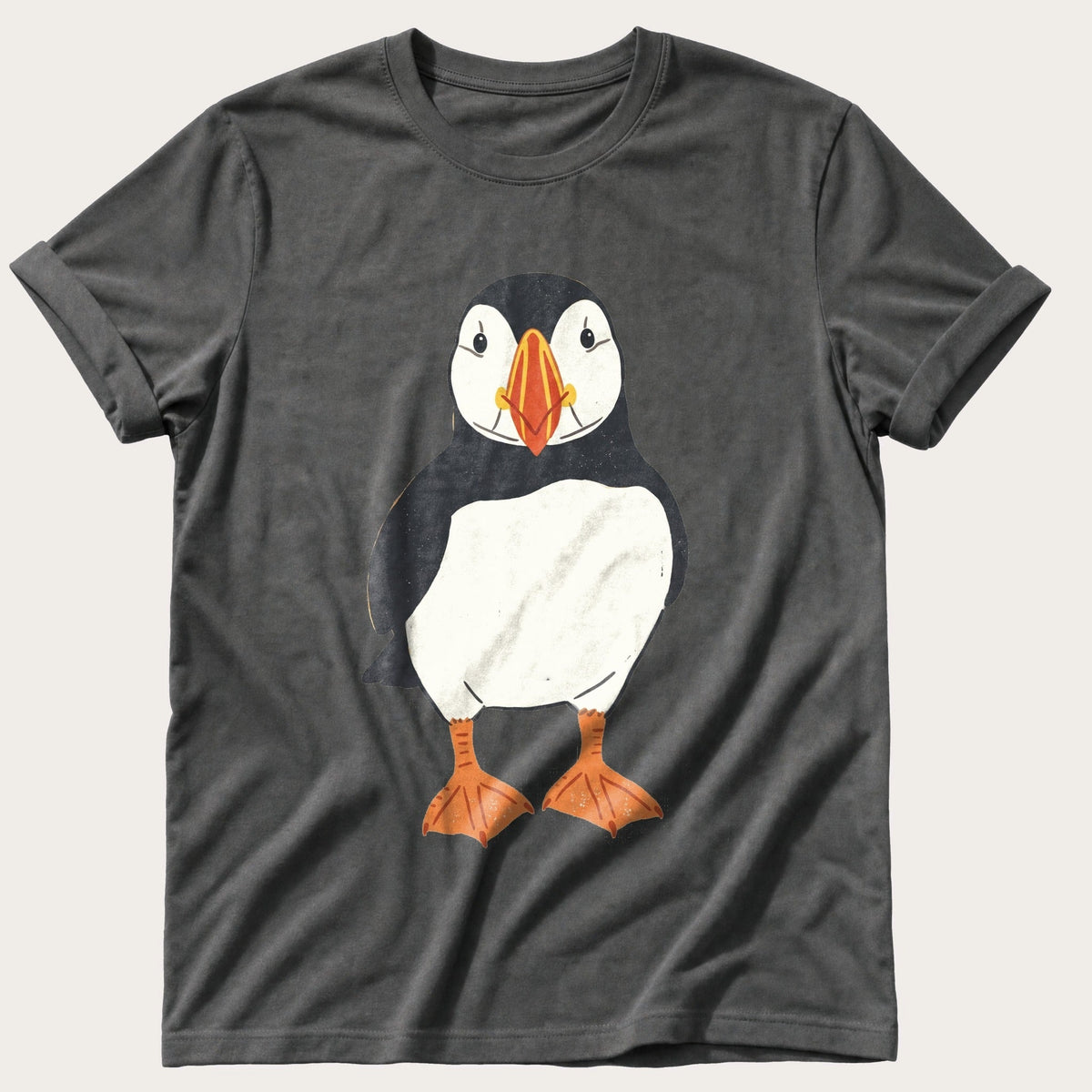 Puffin 22 — Pepper Comfort Colors tee