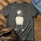 Puffin And Fish 98 — Pepper Comfort Colors tee