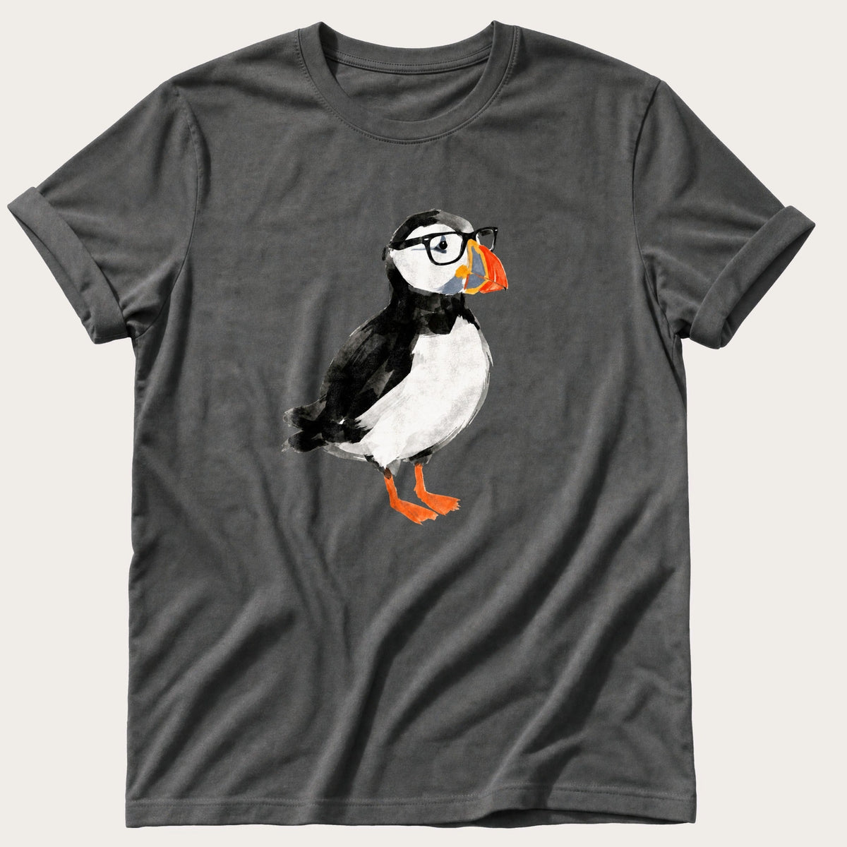 Puffin In Glasses — Pepper Comfort Colors tee