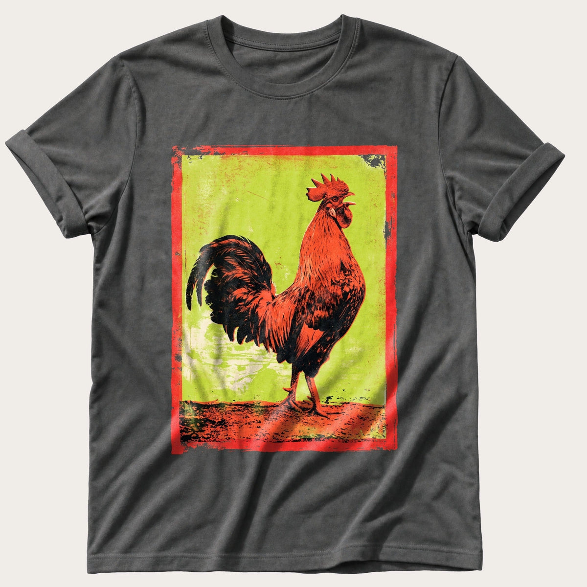 Rooster At Full Volume — Pepper Comfort Colors tee