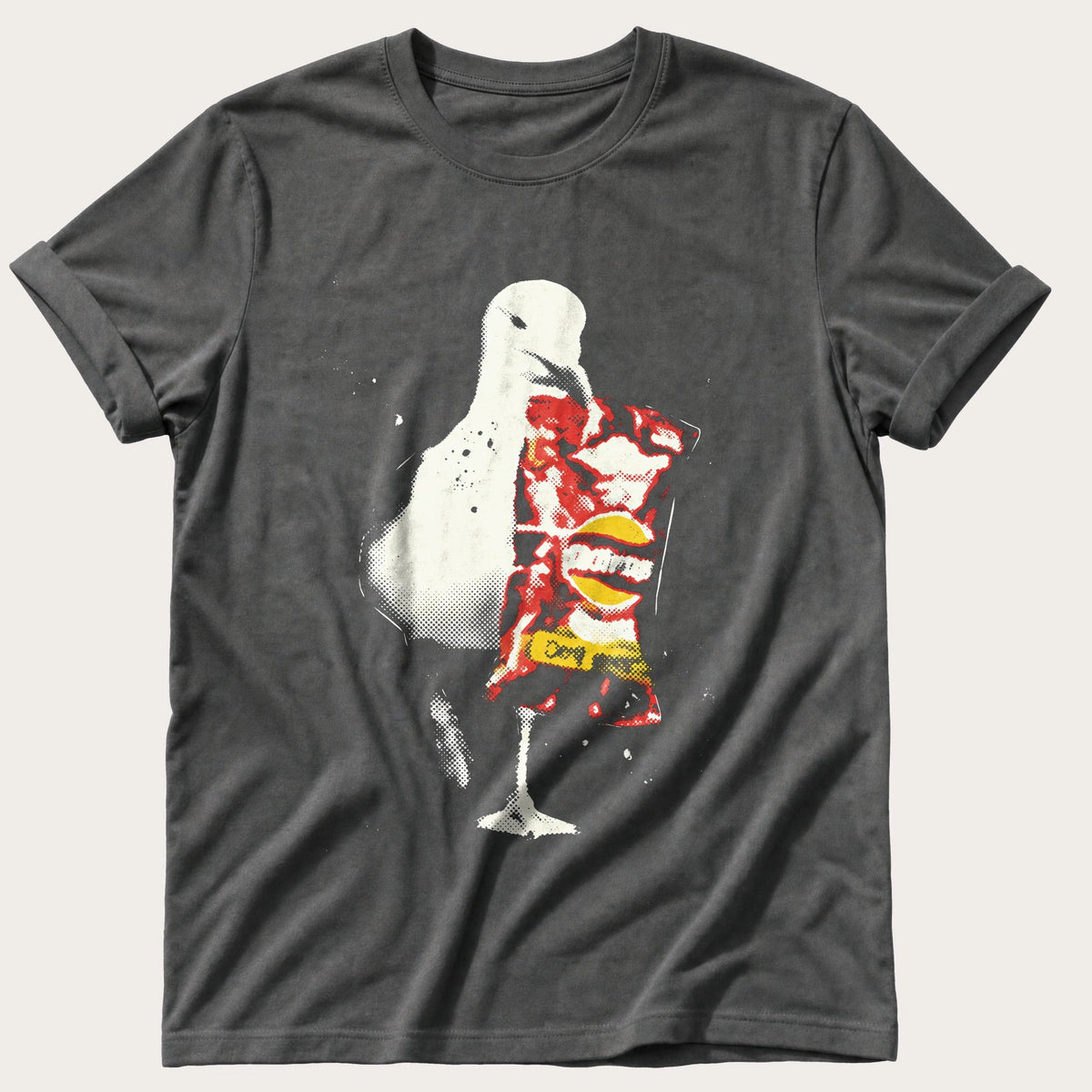Seagull With Crisps 12 — Pepper Comfort Colors tee