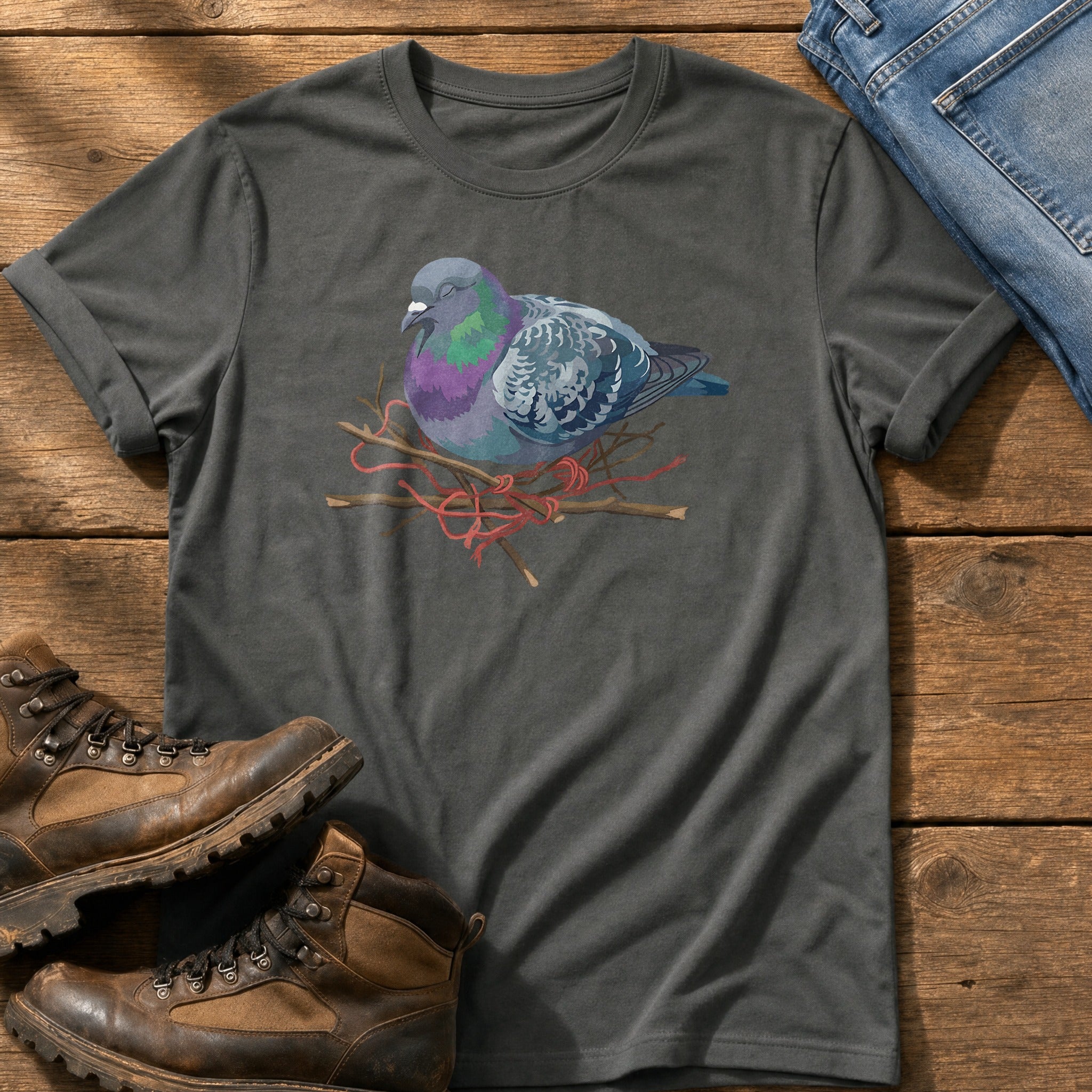 Sleeping Pigeon — Pepper Comfort Colors tee