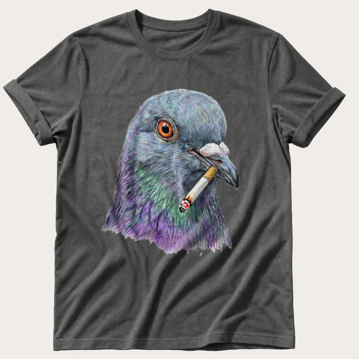 Smoking Pigeon 22 — Pepper Comfort Colors tee