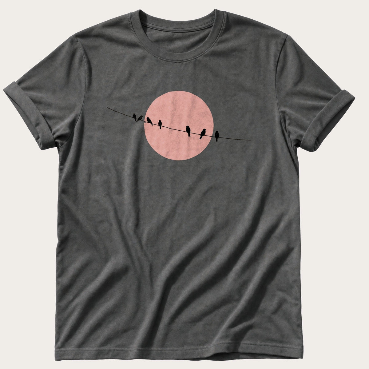 Starlings On The Wire — Pepper Comfort Colors tee