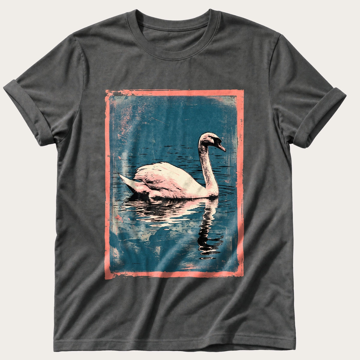 Swan On Still Water — Pepper Comfort Colors tee