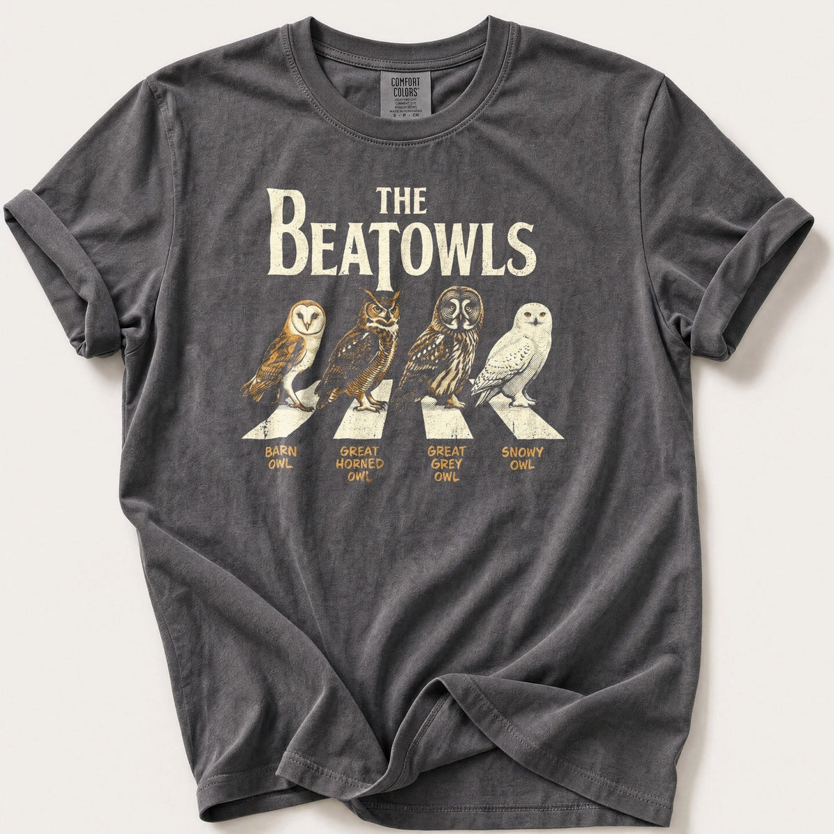 The Beatowls — Pepper Comfort Colors tee