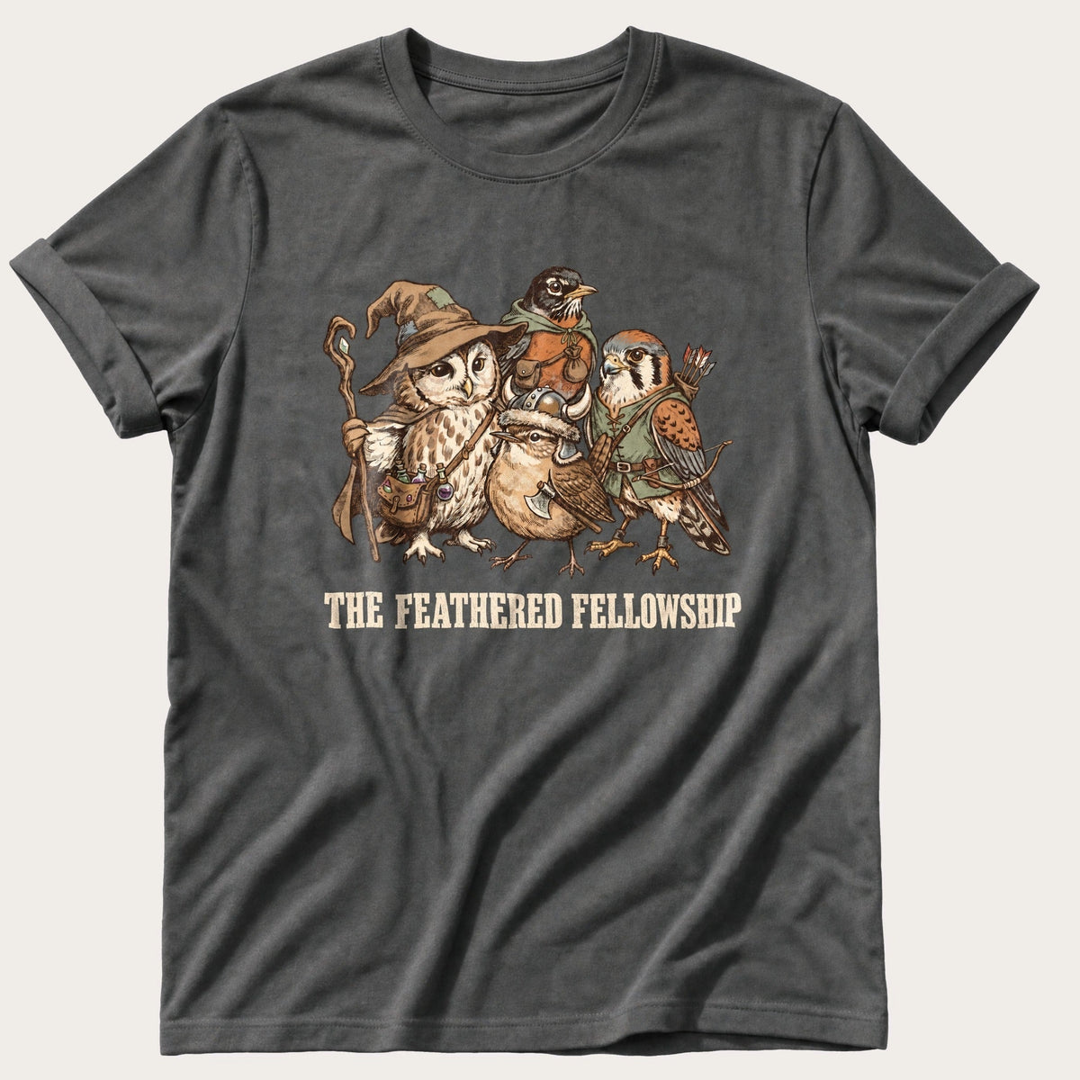 The Feathered Fellowship — Pepper Comfort Colors tee
