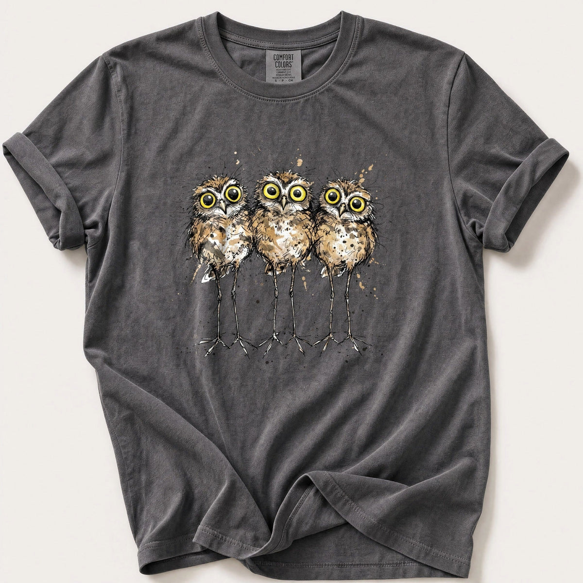 The Owl Committee — Pepper Comfort Colors tee