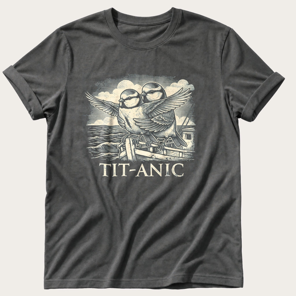 Tit-Anic II — Pepper Comfort Colors tee