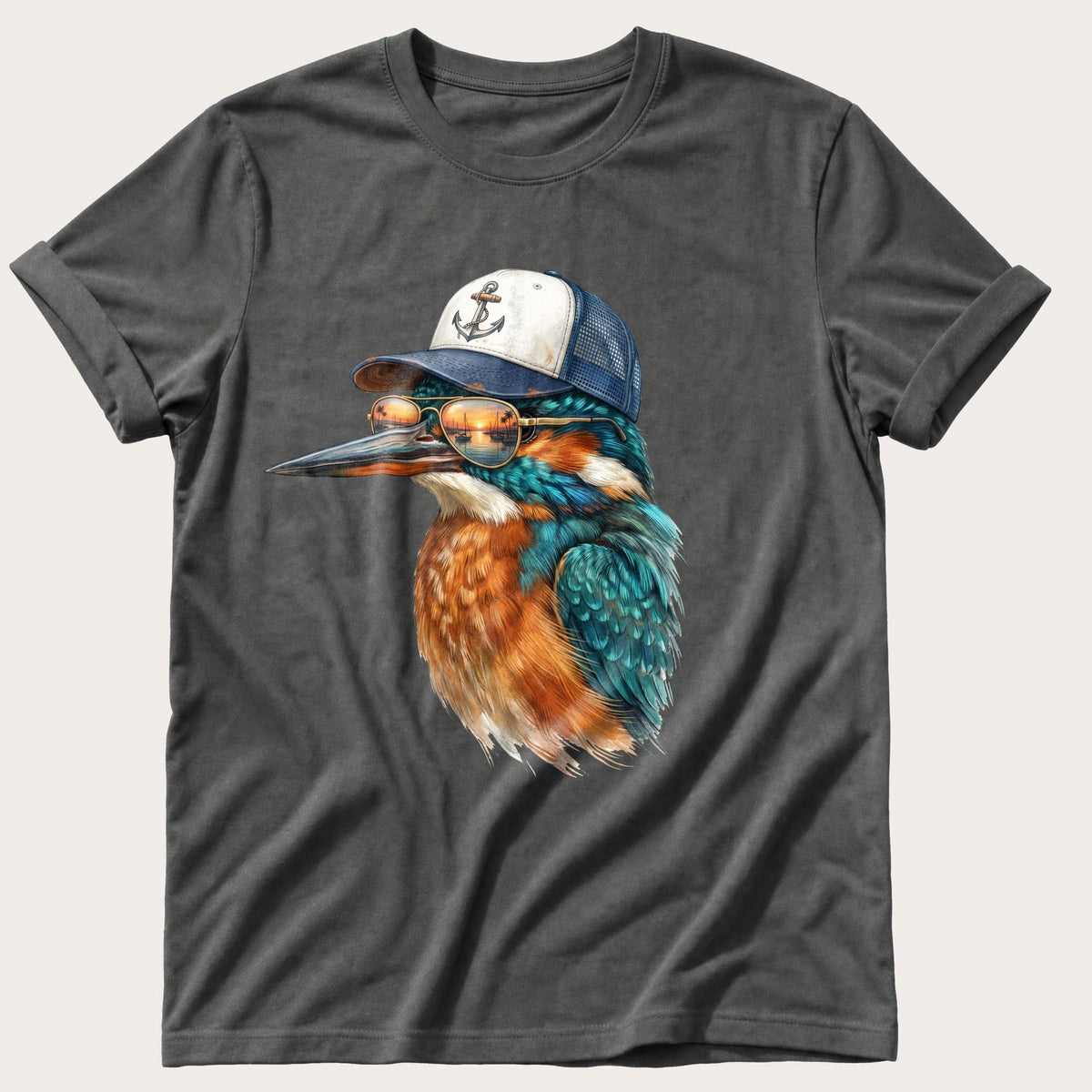 Trucker Fisher 3 — Pepper Comfort Colors tee