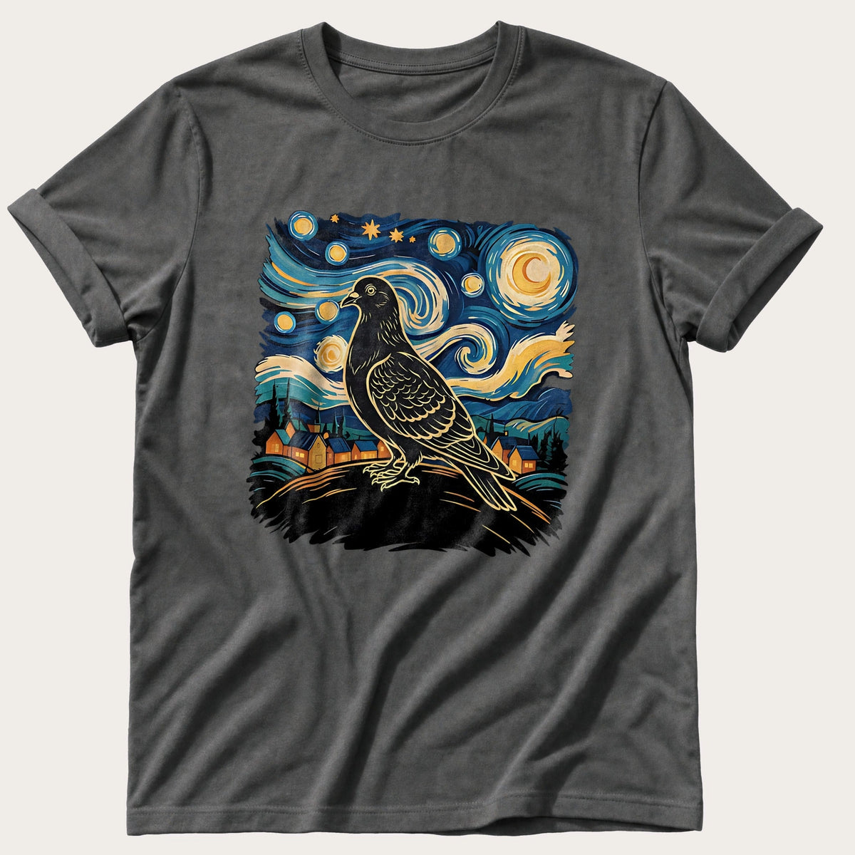 Van Gough Pigeon — Pepper Comfort Colors tee