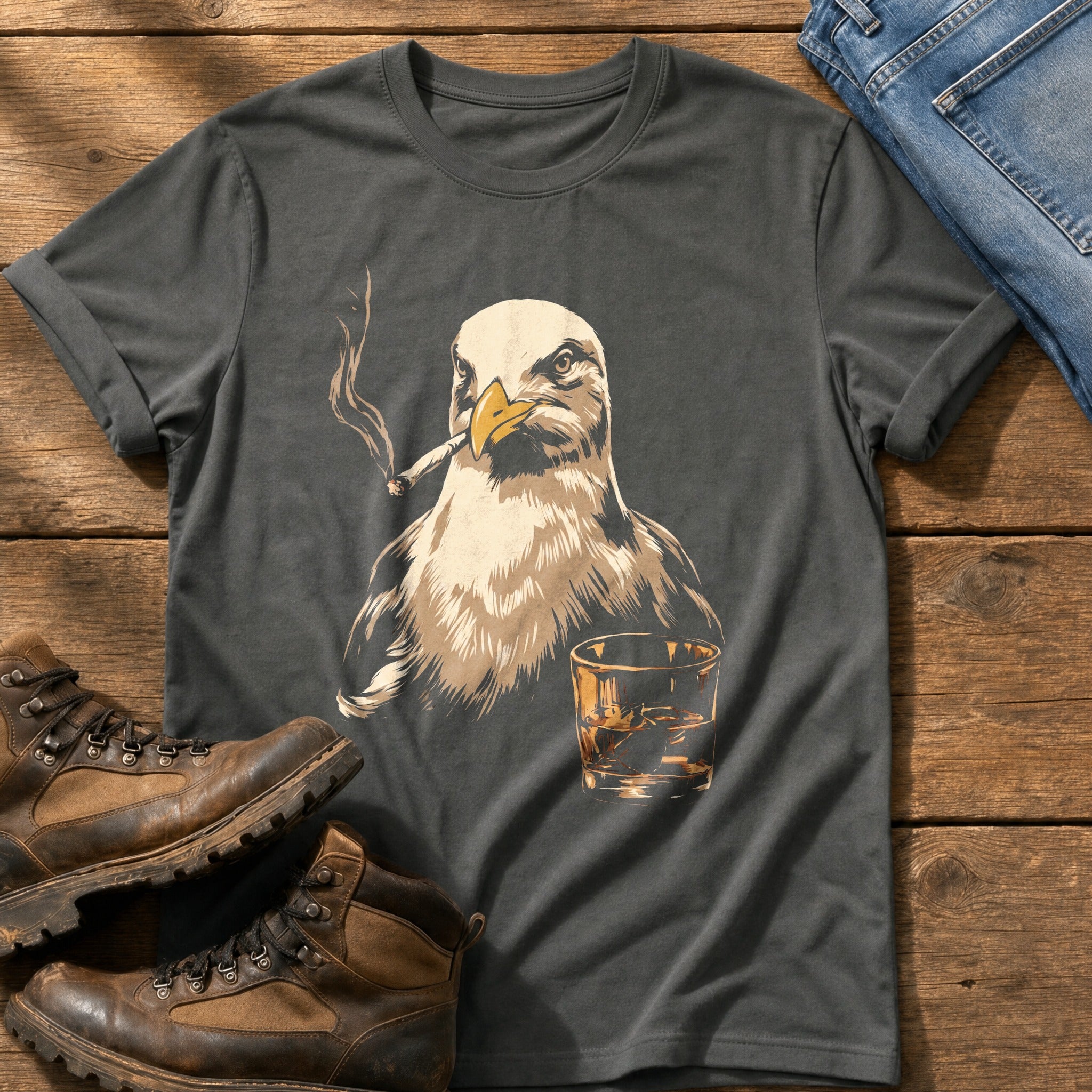 Whisky-faced Gull — Pepper Comfort Colors tee