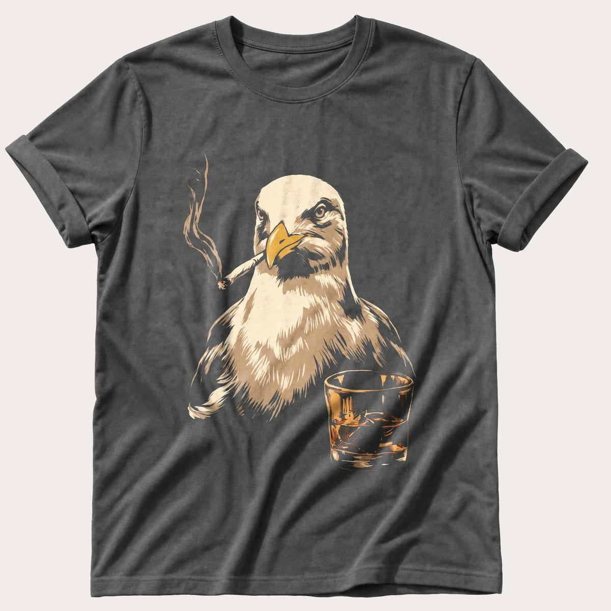 Whisky-Faced Gull — Pepper Comfort Colors tee