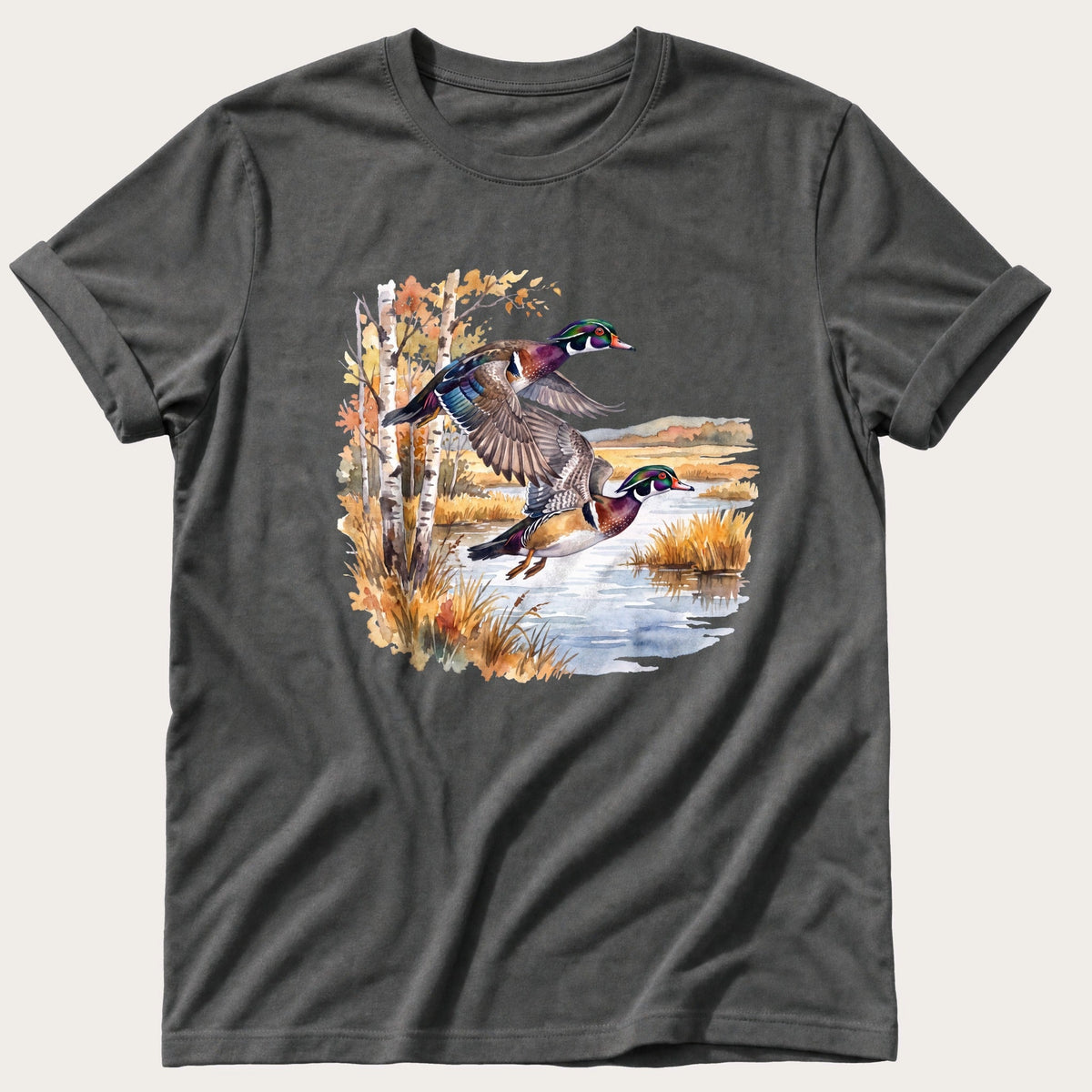 Wood Ducks At The Marsh — Pepper Comfort Colors tee