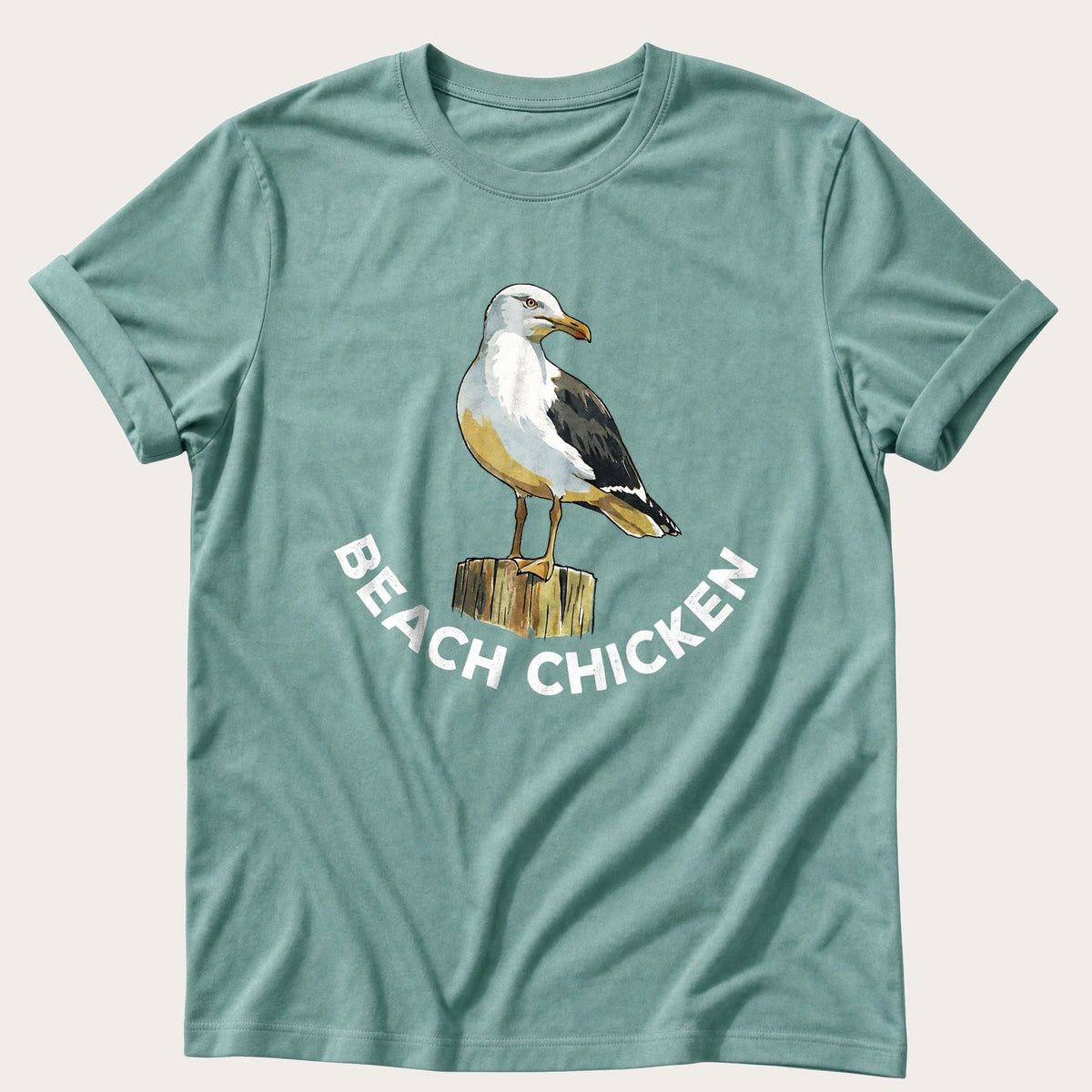 Beach Chicken 12 — Seafoam Comfort Colors tee