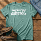 Birding And Maybe 3 People — Seafoam Comfort Colors tee