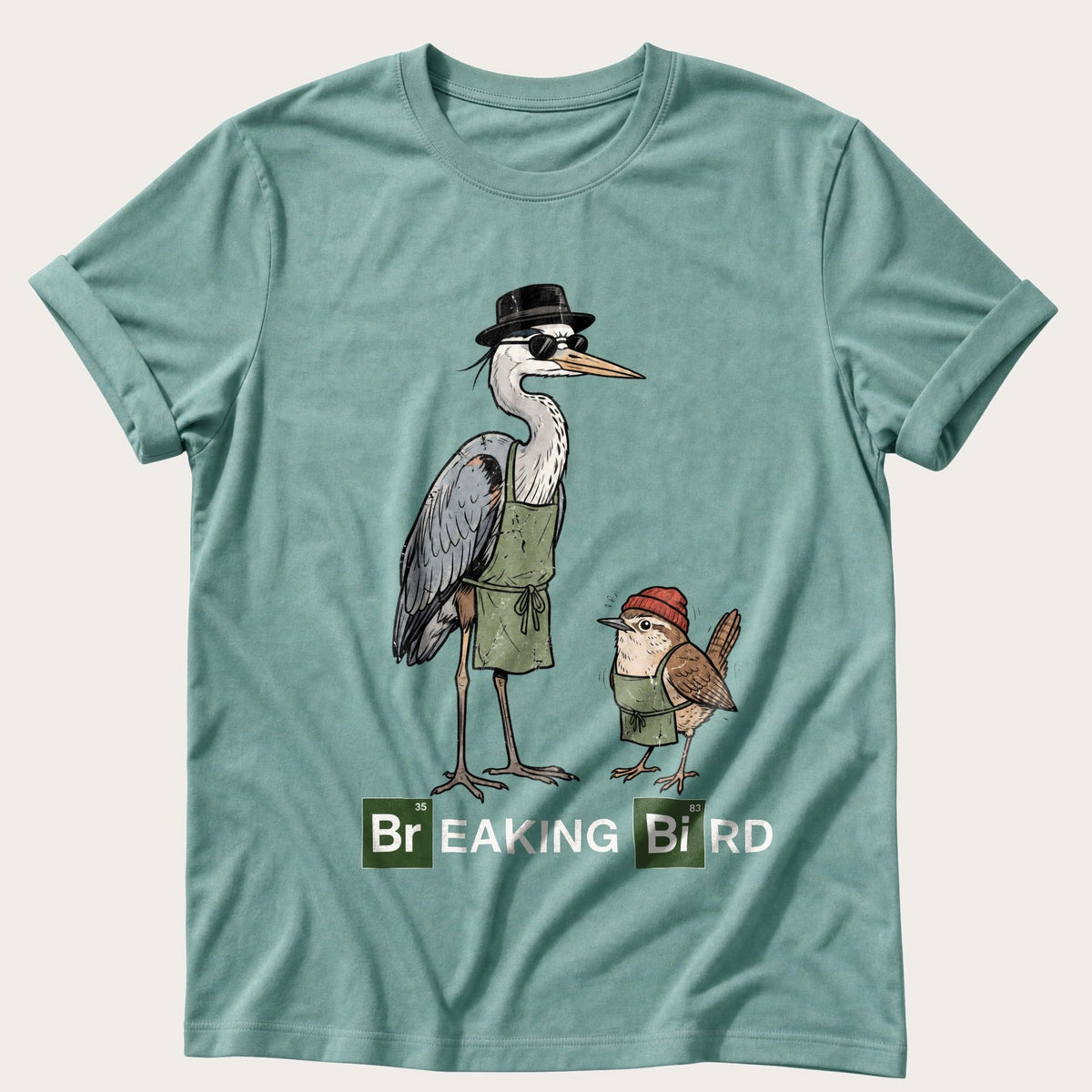 Breaking Bird — Seafoam Comfort Colors tee