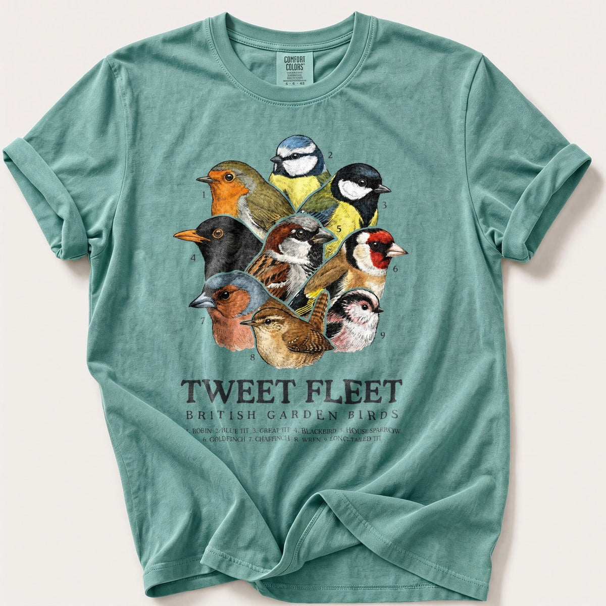 British Tweet Fleet — Seafoam Comfort Colors tee