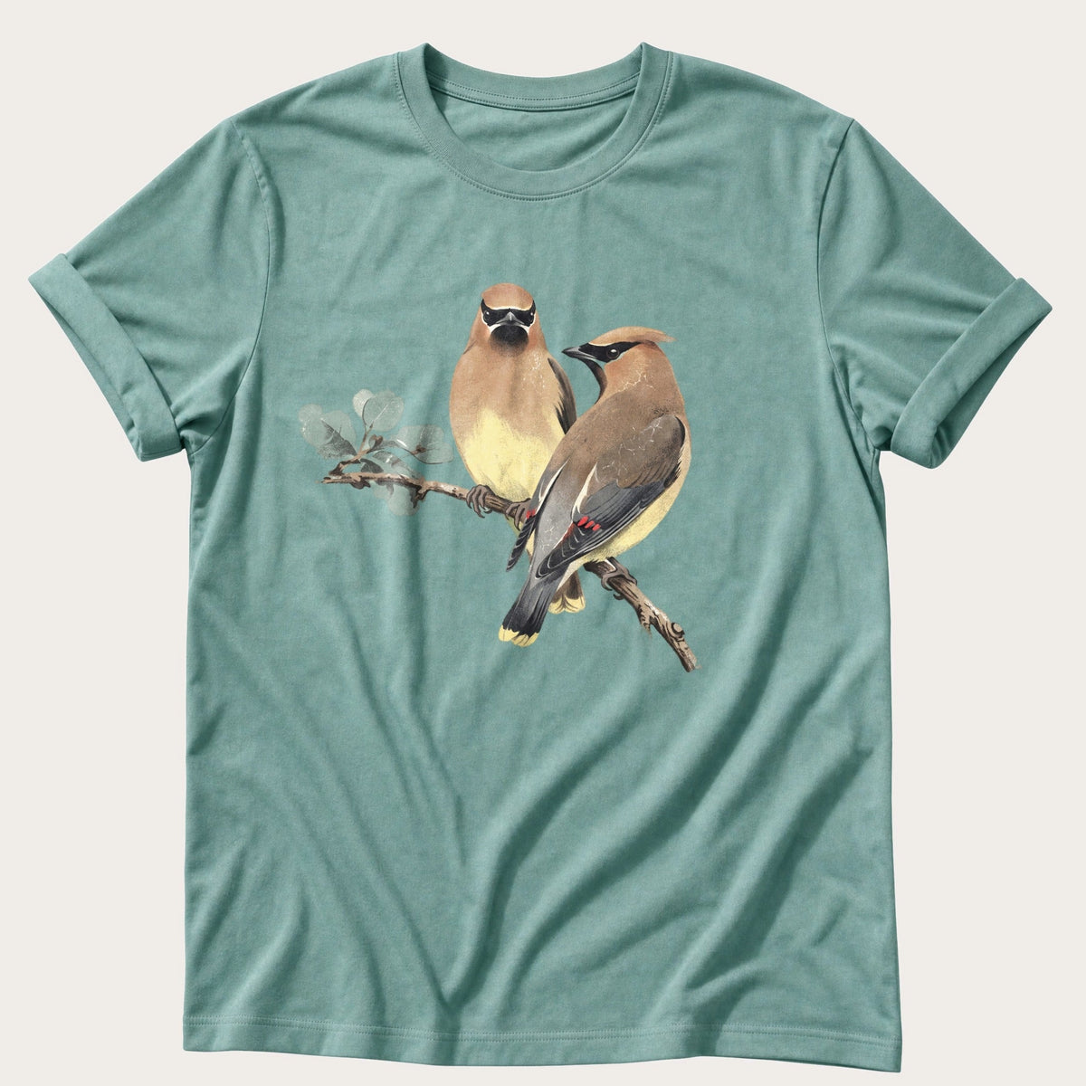 Cedar Waxwing — Seafoam Comfort Colors tee