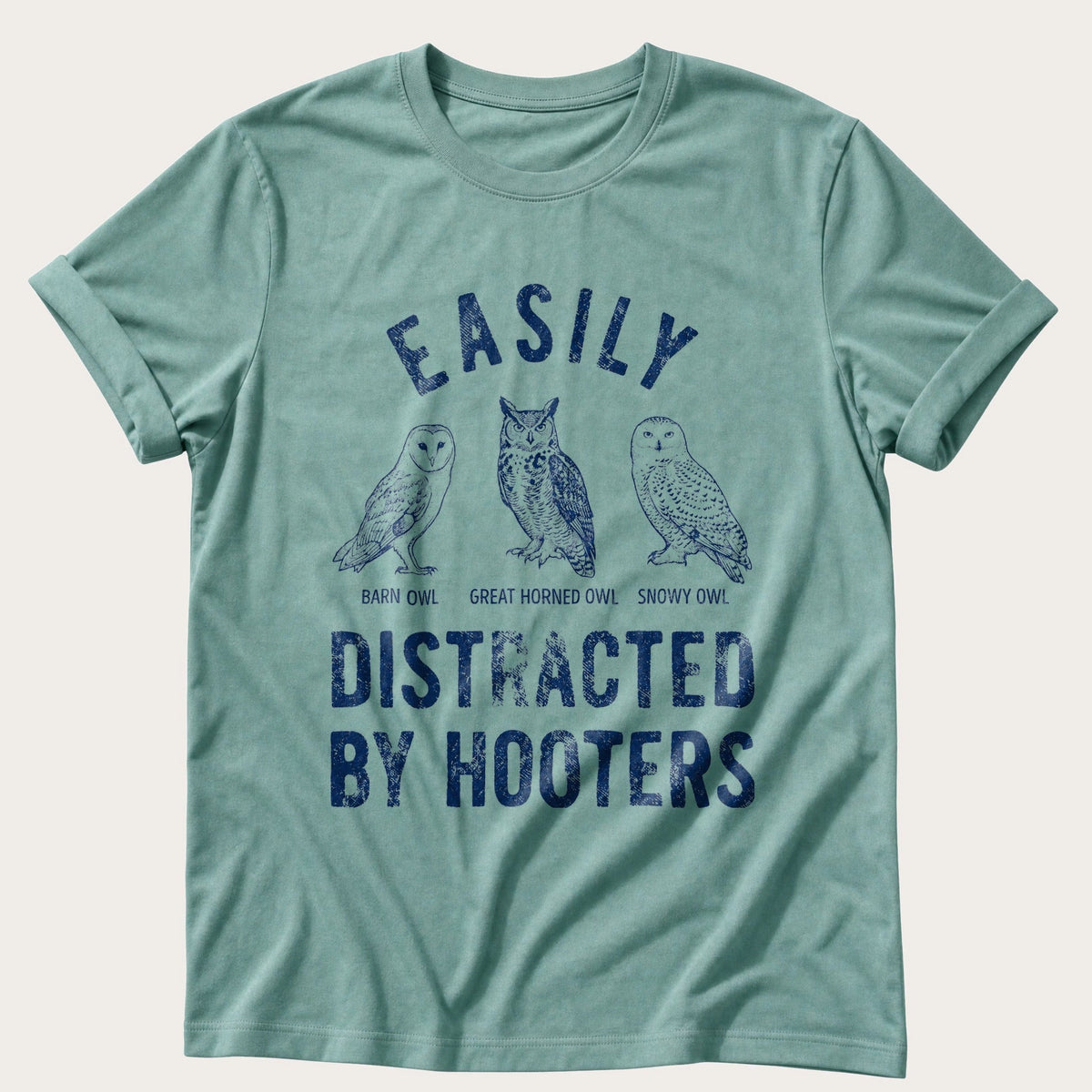Distracted By Hooters — Seafoam Comfort Colors tee
