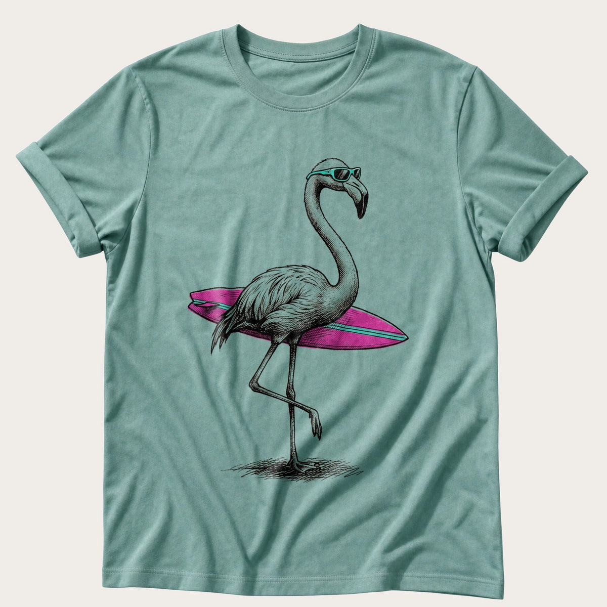 Flamingo Surf Club — Seafoam Comfort Colors tee