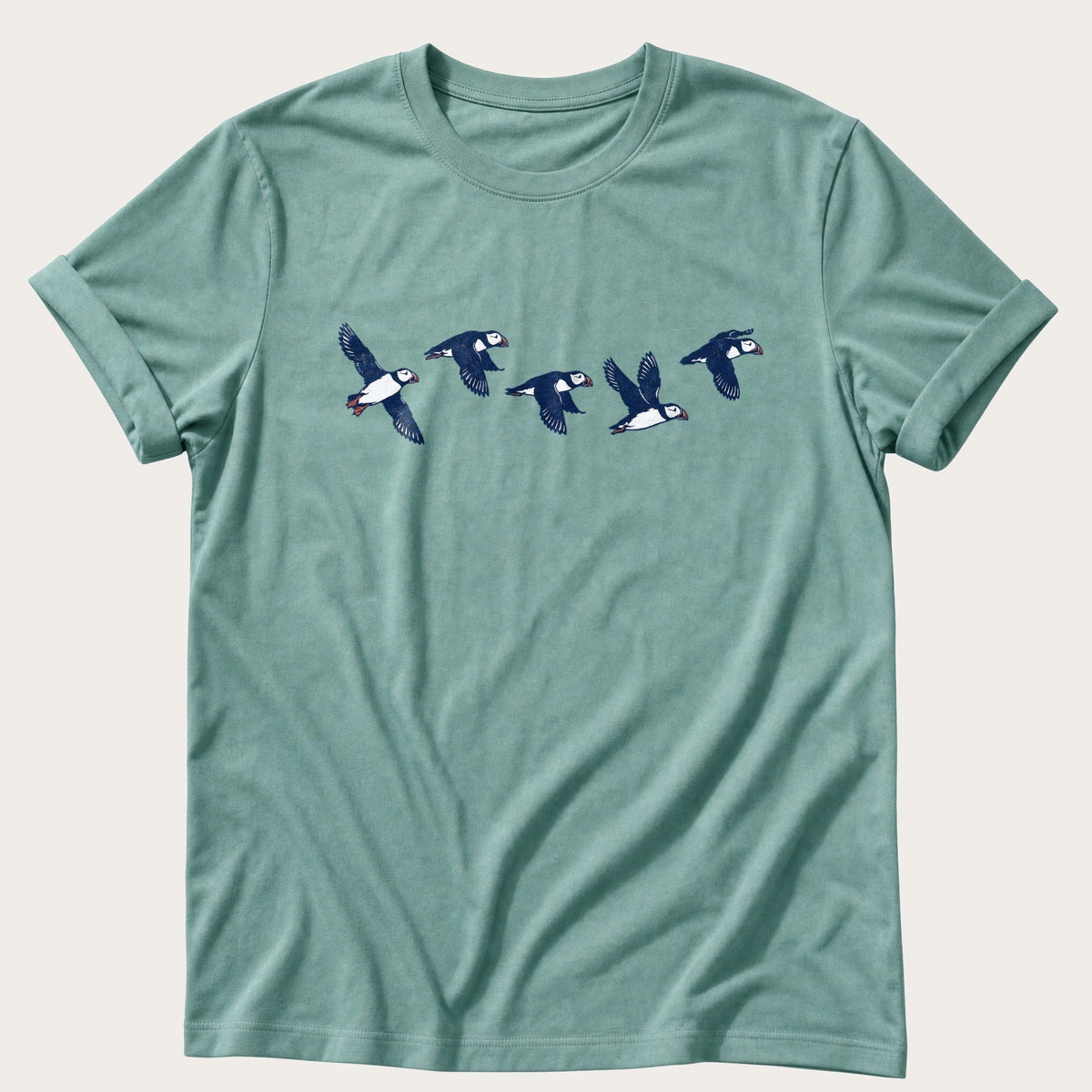Flying Puffins 5 — Seafoam Comfort Colors tee