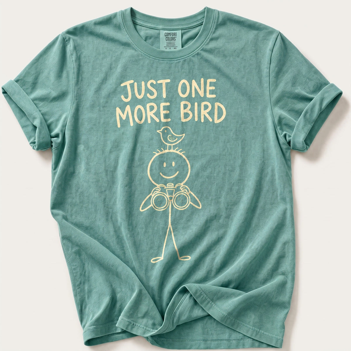 Just One More Bird — Seafoam Comfort Colors tee